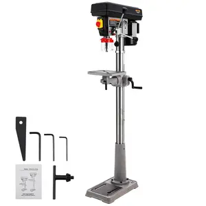 Garvee 13-Inch Floor Drill Press with 7.5 Amp 120V Pure Copper Motor, Variable Speed 288-3084 RPM, Cast Iron Bench Drill Press, 0-45° Tilting Worktable, Ideal for Wood and Metal Drilling