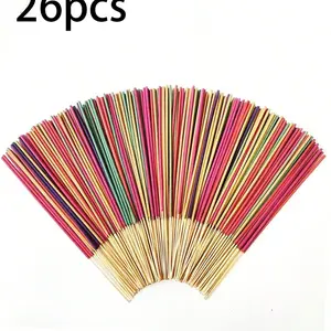 26/36/76/196pcs Aromatherapy Incense Sticks, Mixed Scent Lavender Rose Sandalwood Sage Cherry Blossom, Yoga Meditation Sleep Reading, Lasts 40 Minutes