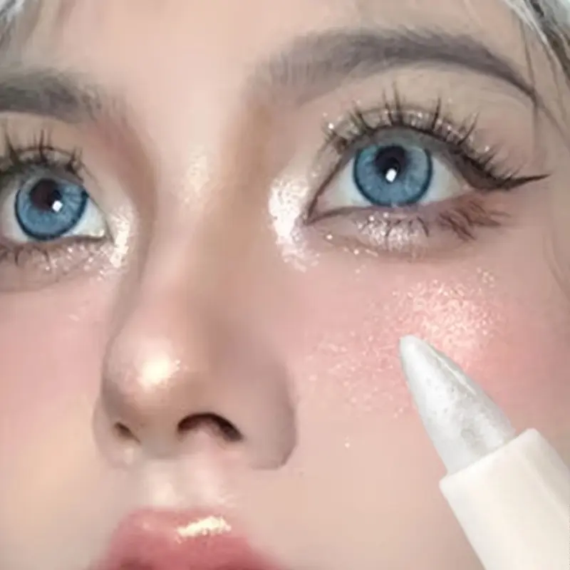Shimmering Highlight Stick Pearlescent Matte Glossy Cosmetic Eyeshadow Silkworm Stick White Pen Glitter Silver Highlighter Pen Eyeliner Eyeshadow Sticks