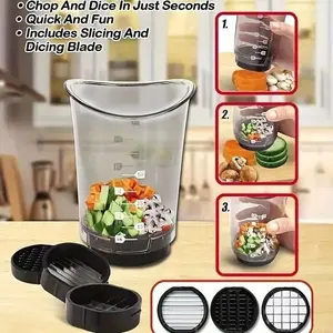 Multifunctional Vegetable Chopper Tool, Vegetable Cutter, Vegetable Cutting Slicer, Vegetable Slicer Dicer, Stainless Steel Blades, Sharp Durable, Easy Salad & Fruit Bowl Maker, Suitable for Kitchen Cooking