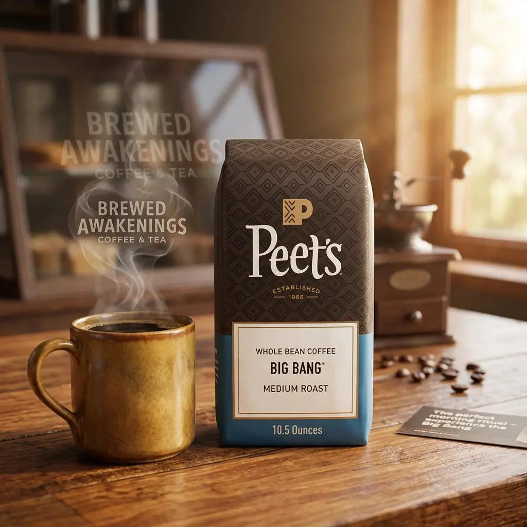 House of Big Bang Bold Organic Medium Roast Whole Bean Arabica Coffee - 10.5oz B Corp Certified Premium Specialty Beans, Fruit & Graham Crust Notes, Fruit Tart Undertones, Ideal for French Press, Espresso, Brewed Awakenings, Chocolate/Milk Pairing, Arabic