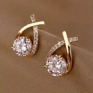 Luxurious Cube Design Earrings - 3D Diamond-Crystal, Chunky Retro, Diamond Stone, Elegant Style Twisted Drop Gold Plated Tassel Fashion Costume Jewelry Gift Set, 3D Diamond-Crystal Earrings