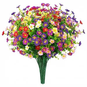 12pcs of Uv-Resistant Artificial flower, Artificial Flowers for Outside, Suitable for Outdoor Use, Home, Hotel, Office, Weddings, Parties, Family Gardens, Porch Decorations, Courtyards, Window Frame Decor, Photography, Outdoor Garden Arrangements
