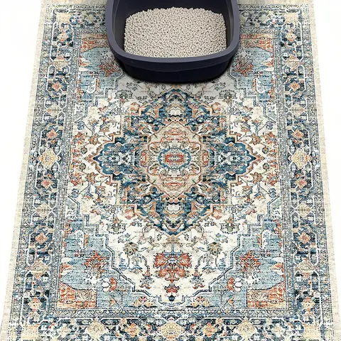 Cat Litter Mat Small Litter Trapping Mat, Easy to Clean Litter Box Mat, Waterproof, Urine-Proof, Non-Slip Kitty Litter Mats for Floor