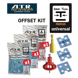 Tile Spacers and Leveling System for Offset Staggered Tile Pattern – 250-Piece Kit