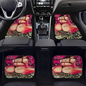 4-Piece Universal Car Floor Mats, Polyester Fiber, Backprint, Anti-Slip Easy Clean, Great Car Interior Decoration, Car Interior Accessory, Floor Mats for Car