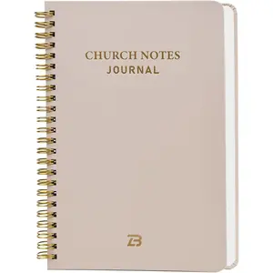 Church Notes Journal & Sermon Notes Notebook - Guided Christian Notebook for Key Points, Scripture Verses & Reflection |   for Men & Women  Study Supplies, Beige