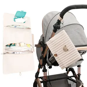 Baby Diaper Bag Organizer Pouches - Waterproof Pod Foldable Diaper Organizer Set, Cute Bear Bag Gift for Baby Shower, Lightweight Mommy Bag