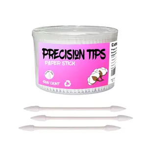 500-Count Pointed Tip Precision Cotton Swabs – Double Precision Tips Cotton Buds for Makeup Application and Personal Care