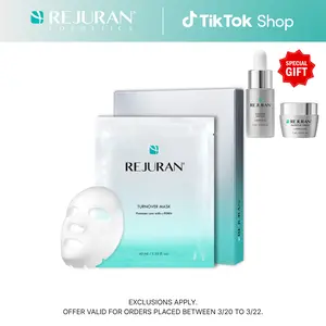 REJURAN Turnover Mask, c-PDRN - Skin Repair, Firming, and Deeply Nourishing Ultra Microfiber Sheet Mask, Clinically Developed Korean Skin Care 5-Pack Smoother Radiant
