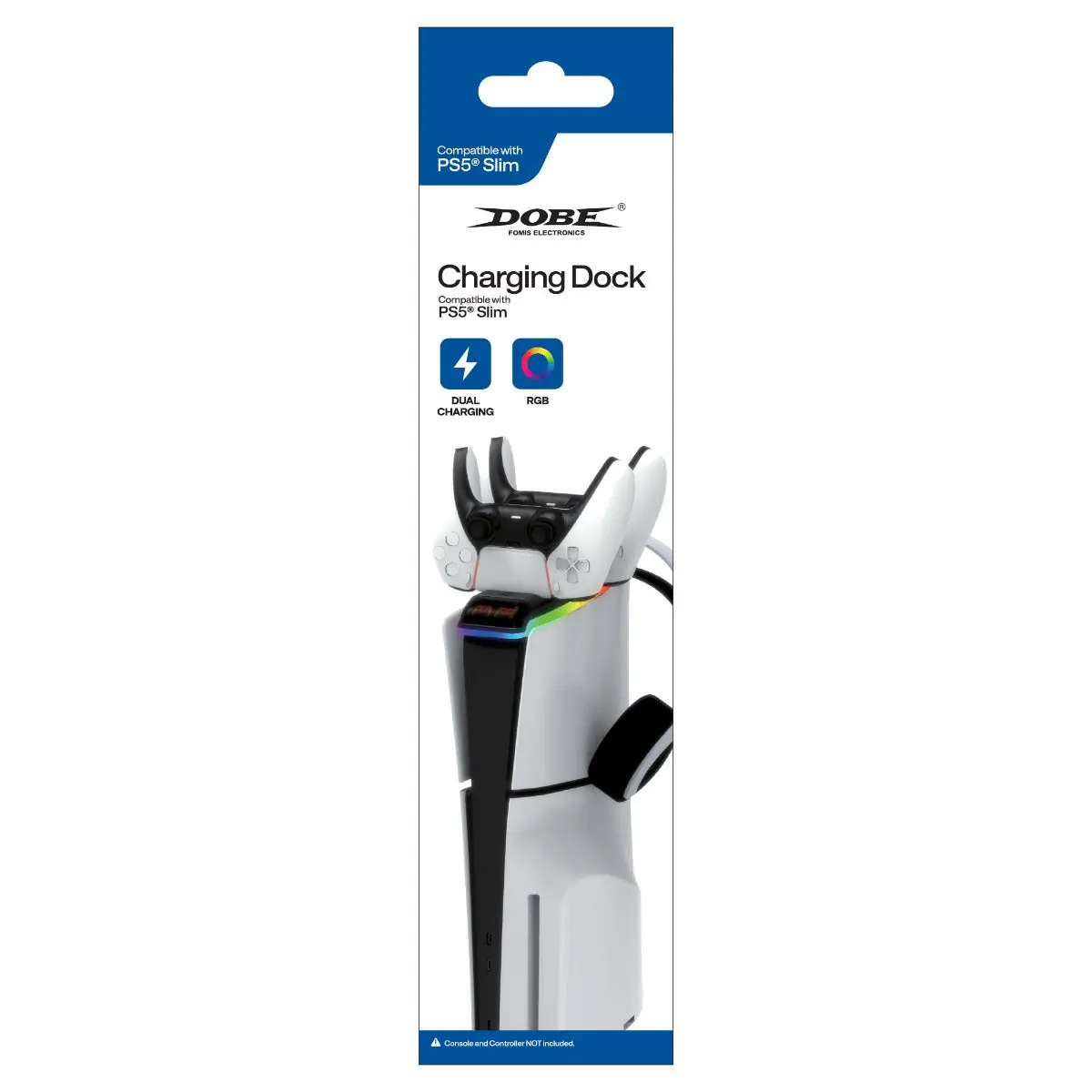 Dobe PS5 Slim Controller Charging Dock - White and Black