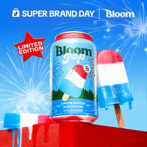 Rocket Blast - Bloom Pop - Limited Time Flavor - Prebiotic Soda 12 Pack, 12oz Cans - Prebiotic Soda for Gut Health, Low Calorie Soda, No Caffeine, Healthy Soft Drink Alternative Beverage