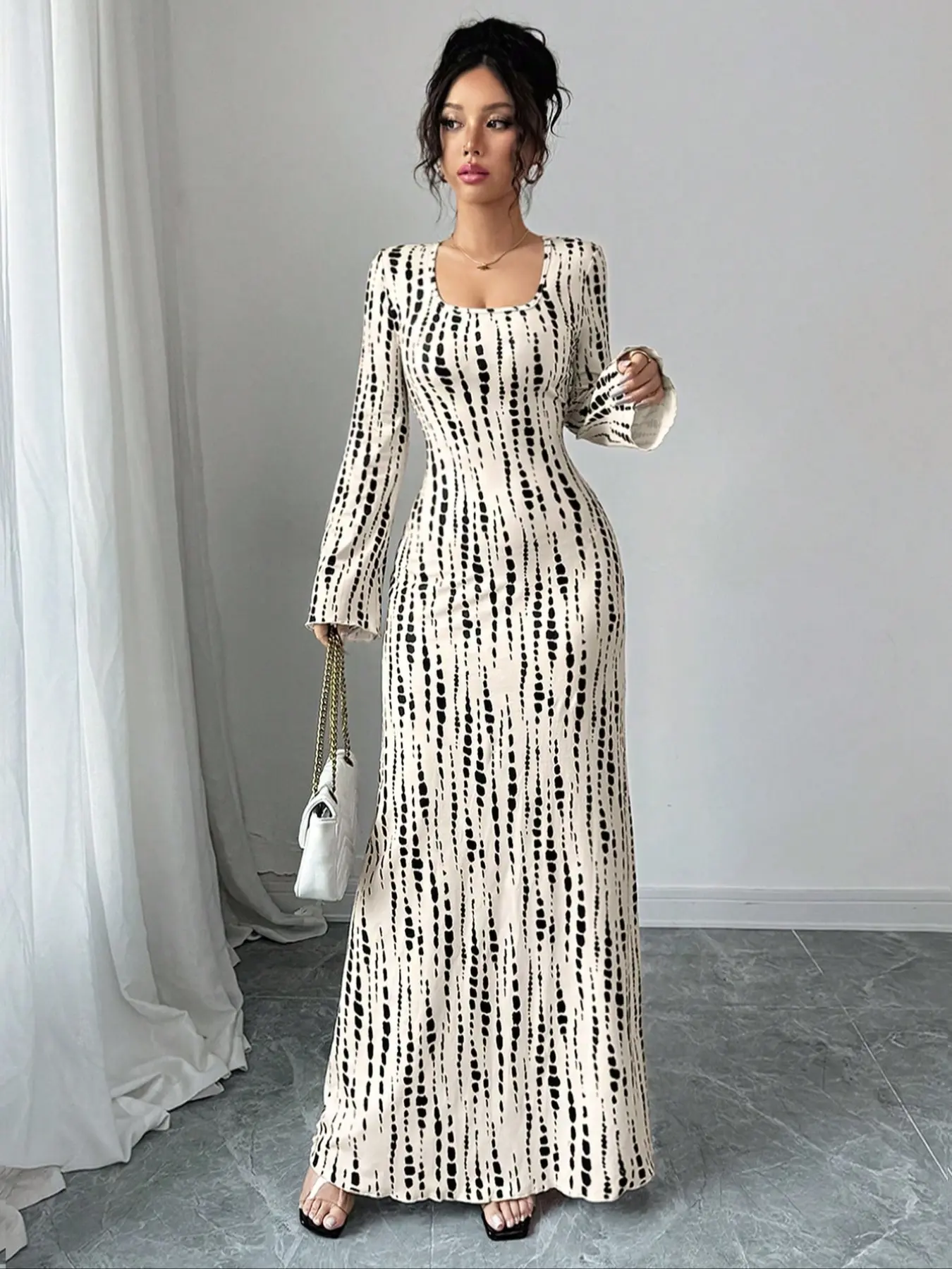 sachin and babi light blue dress Women's Plus Size Fantasy Puff Sleeve Black Midi Dress