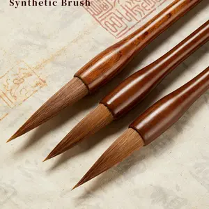 Calligraphy & Art Ink Brush Set (3 Sizes) Artist Supplies Art Materials – Soft & Resilient Tips for Smooth Writing & Painting