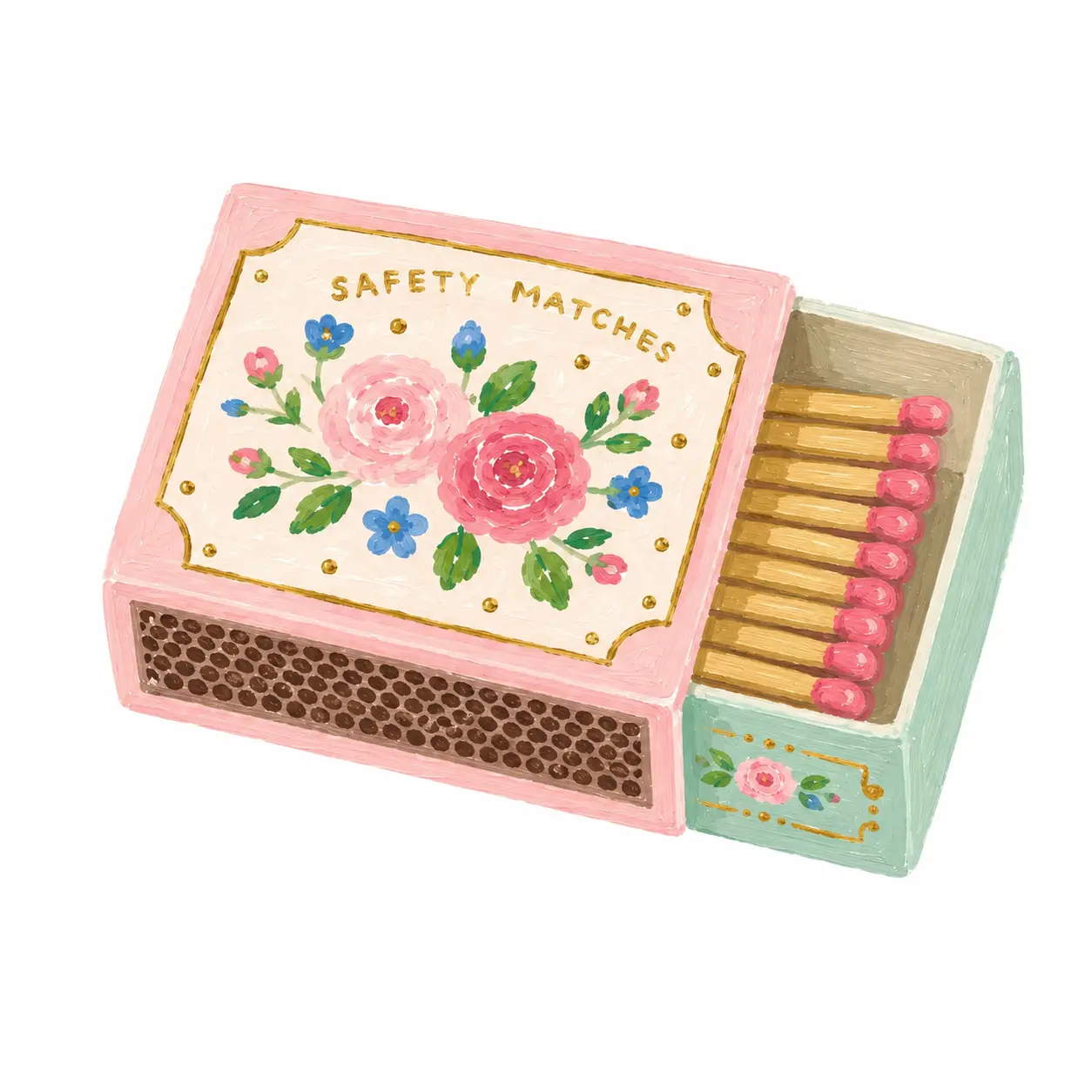 Vintage Floral Matchbox Sticker
