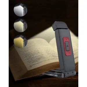 L-RDL002  Portable Book Light, Clip-On Rechargeable LED Reading Light for Books in Bed, 3 Amber Colors & 5 Brightness Adjustable, Compact & Long Lasting, Perfect for Book Lovers, Kids, Black