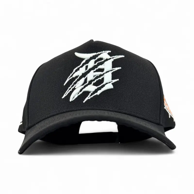 TRIPLE BLACK CLAWED D HAT w/SUEDE UV SILK SATIN LINING SNAPBACK
