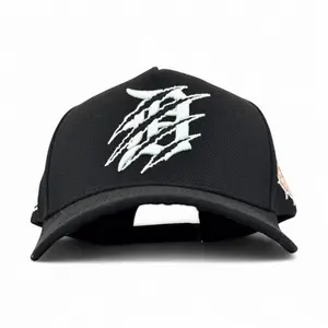 TRIPLE BLACK CLAWED D HAT w/SUEDE UV SILK SATIN LINING SNAPBACK