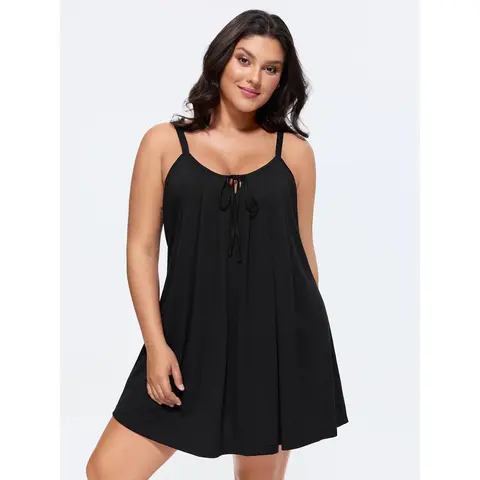 BloomChic Supersoft Pleated Knotted Flowy Lounge Dress 【M-6XL】