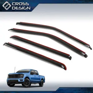 CROSSDESIGN Window Vent Visor 4PCS Fits 15-22 Ford F-150 /F250/ F350/ F450/ F550 Super Duty Crew Cab Window Vent Visor In-Channel Rain Guards