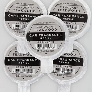 Mahogany Teakwood Car Fragrance Refill 0.2 fl oz 6 mL Scented Auto Air Freshener pack of 5