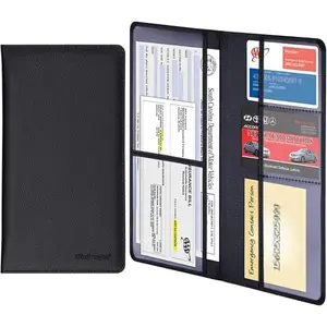 Car Registration Card Holder, Car File Folder, Magnetic Ultra-Thin Compact Car Wallet, Unisex Important Document Organizer ()