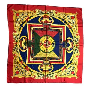 Pre-owned HERMES "Animaux Solaire 35”x35”/90 Multicolor 100% Silk Scarf with Central Design and Decorative Border #1334