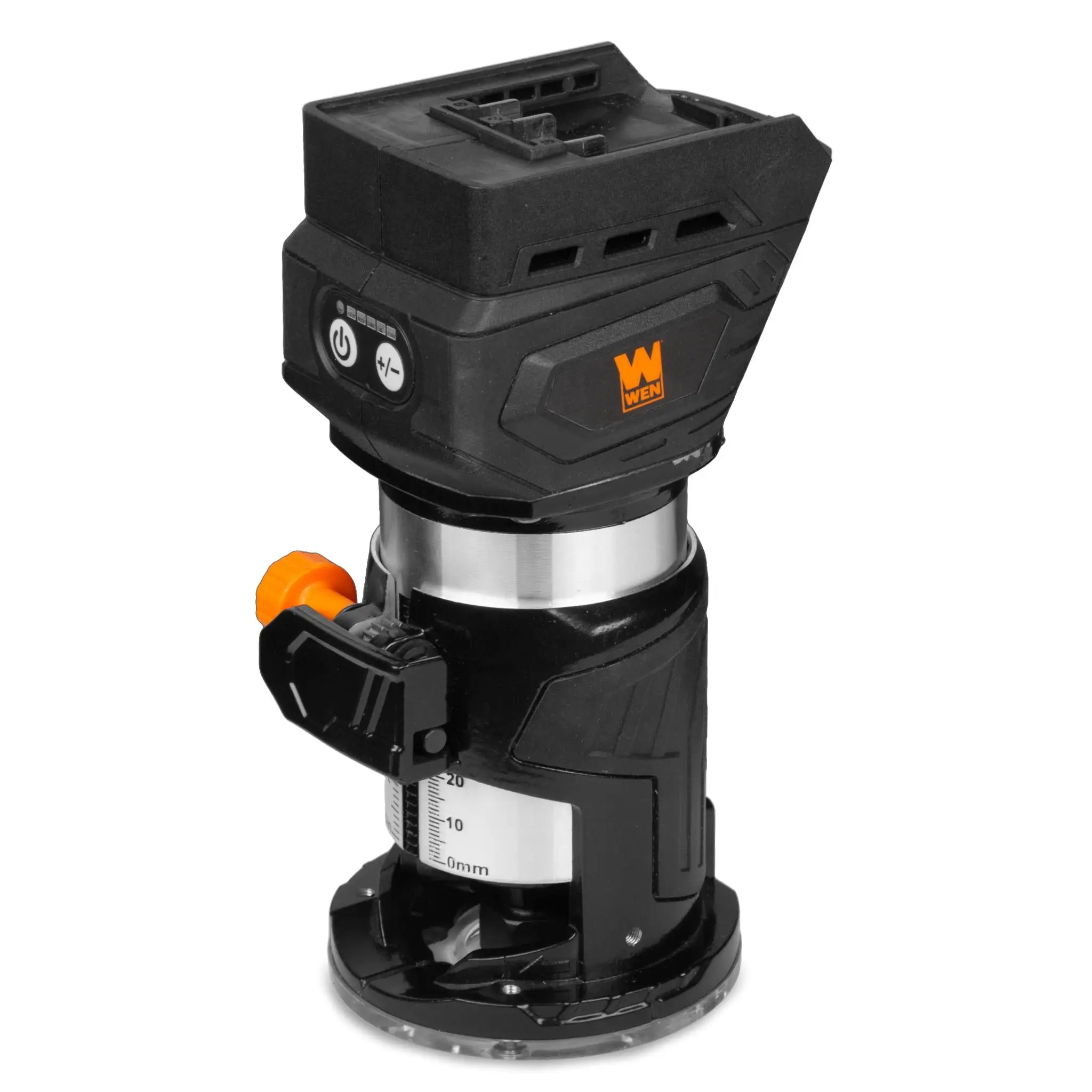 WEN 20610BT 20V Max Cordless Brushless Compact Trim Router (Power Tool), Fixed Base, Guide Fence, Cutting Function, LED Lights, Inches Measurement (Tool Only - Battery Not Included), Power Tools, Routing Cuts