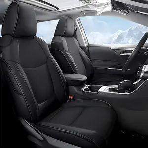 Custom Fit Faux Leather Seat Covers for Toyota Corolla Cross 2022-2025 (L, LE, XLE; Excludes Hybrid) - Full Set Black | Durable, Easy Clean，Car Seat Protector