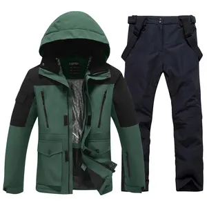 YEEFINE Men's Ski Suit Waterproof Snowsuits Two Piece Snowboard Jacket and Pants Set Outdoor Winter Snow Suits Windproof