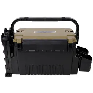 Dual-layer Fishing Tackle Box,Tackle Box Organizer Fishing Box Large,With 2pcs Rod Holder,2pcs Cup Holder,1pc Carring Strap,Army Green