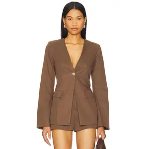 SNDYS Emilie Fitted Blazer in Coffee