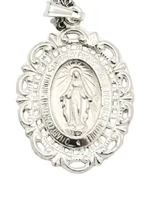 Sterling Silver Lace Miraculous Medal 3/4"