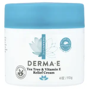 DERMA E Tea Tree & Vitamin E Relief Cream, 4 oz (113 g) | HSA/FSA Eligible