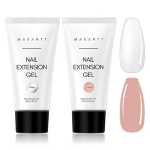 Makartt Poly Nail Gel Set 2PCs 50ML Gel Builder for Extension Natural-Looking Nail Strengthener 3D Diy Gel Manicures Nail Art At Home Nail Care Nail Polish