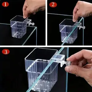 Wall-Mounted Aquarium Plant Grower Basket, Hanging Aquatic Plant Stand, Transparent Fish Tank Decor, Small Aquarium Accessories, Fishtank, Shrimp Tanks