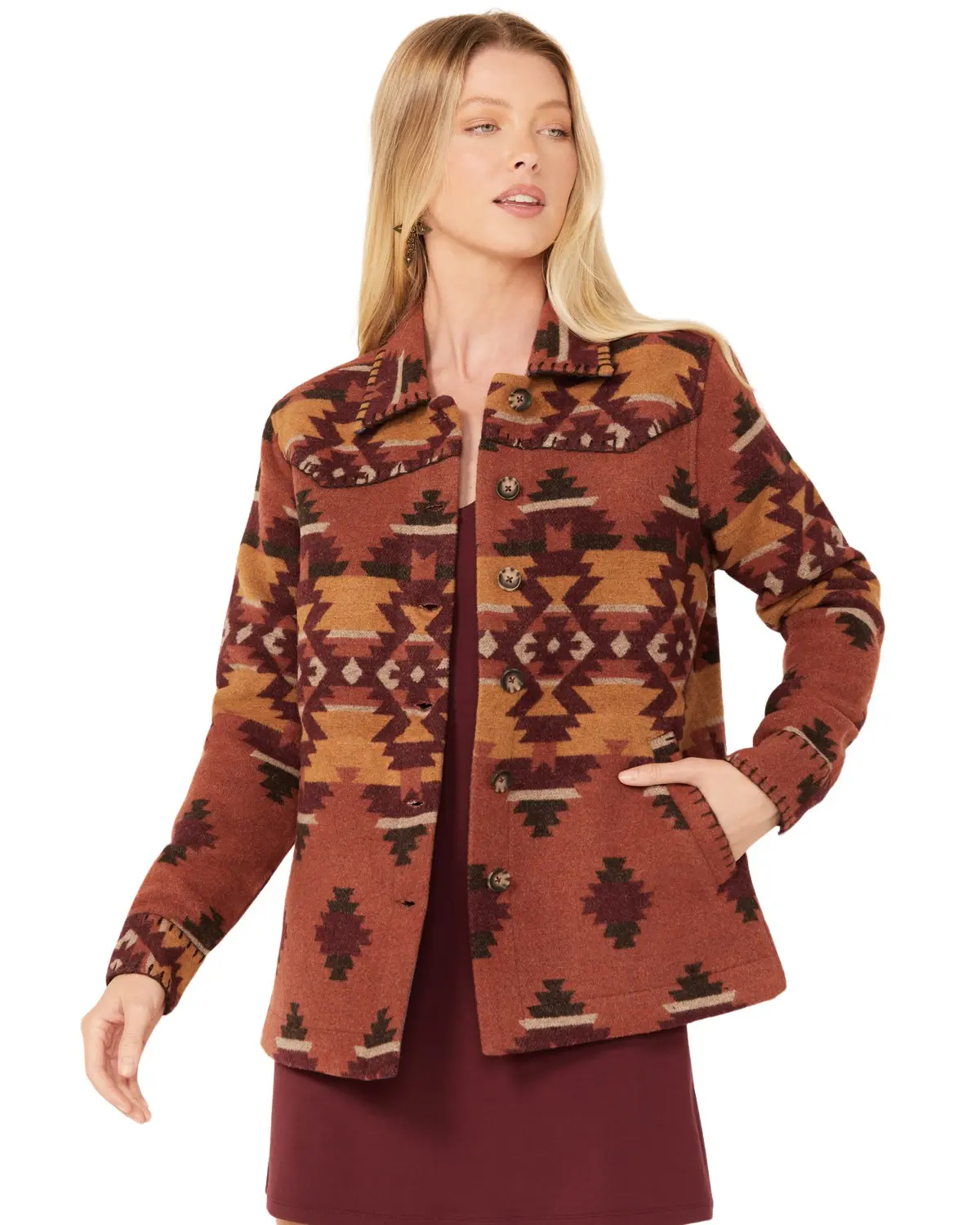 Idyllwind Women's Women'S Lane Southwestern Print Shacket - Iwho23w3-Pec