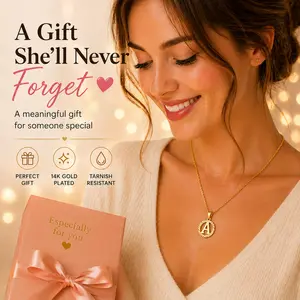 A Initial Necklace for Women, Gold Pendant Necklace, Perfect Gift for Girlfriend, Wife, Mom