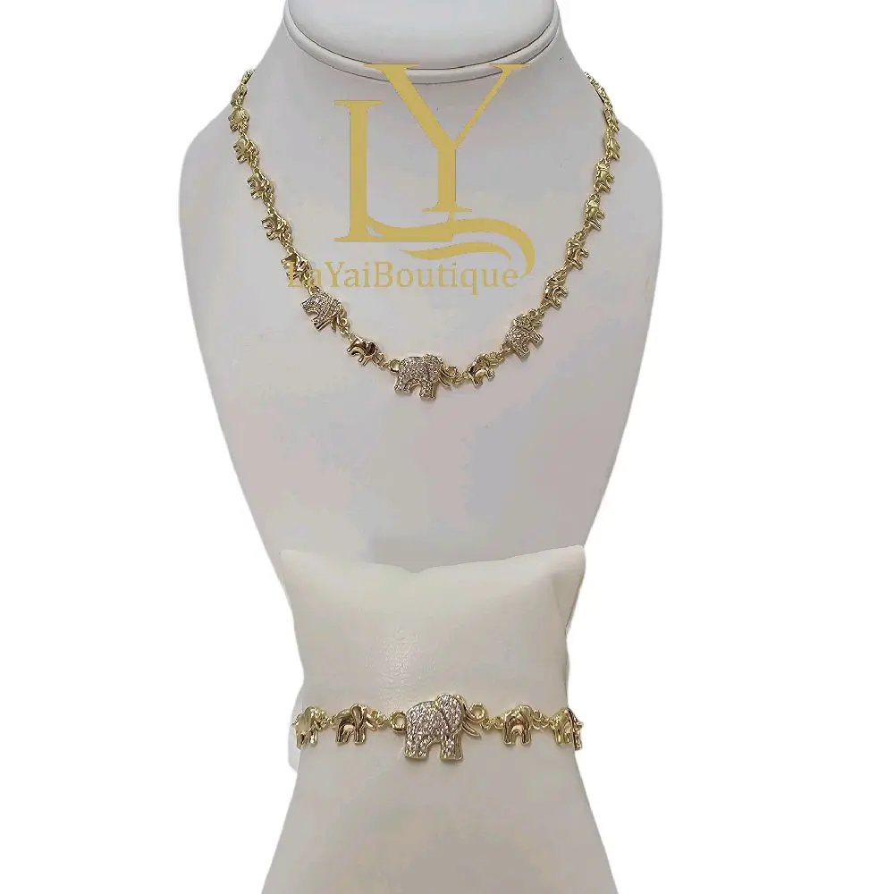 LaYaiBoutique #2145 Elephant Set 14k Gold Plated High Quality. LaYaiBoutique #2145 Elephant Set 14k Gold Plated High Quality.