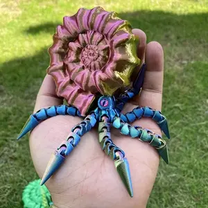 3D Printed Integrated Ancient Ammonite Decorative Piece, Free Moving Full Body Design, Home Kitchen Desktop Ornament, Party Gift, Home Decor Accessory, Decorative Figurines