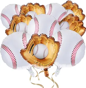 10 PCS Baseball Party Decorations Glove Balloons Sports Baseball Balloons Foil Balloons Baseball Glove Foil Mylar Balloon for Baseball Themed Party Balloons Decor Supplies Party Supplies