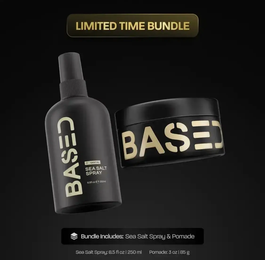 Hair Pomade & Sea Salt Spray Duo | Medium Hold & Medium Shine, Simple Effective Hair Styling Bundle