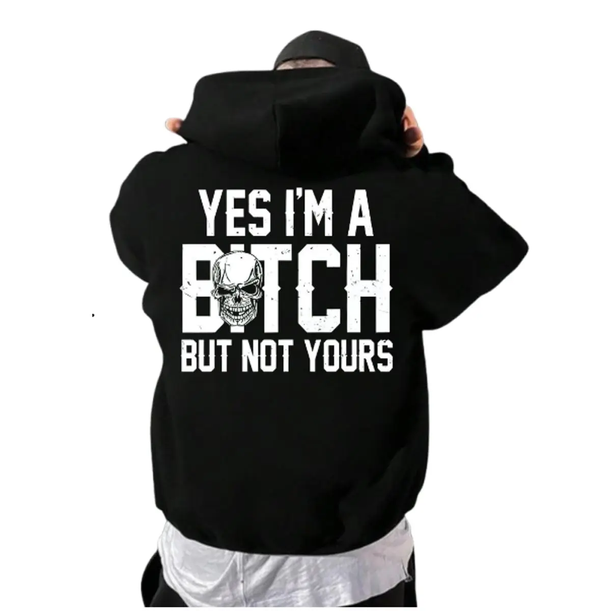 Funny Yes I’m A Btch But Not Yours On Back Hoodie, Funny Sarcastic Graphic Tee, Gift For Her, Bold Attitude T Shirt, Savage Humor Sweatshirt, Edgy Skull Back Print Tee, Unisex Sweater Pullover Tee