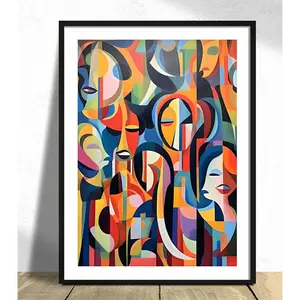 Graphic Art, Figures Poster, Abstract Colorful Poster, Modern Art, Colorful Eclectic Unframed Poster