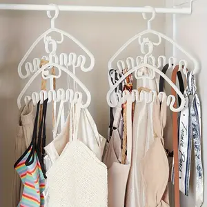 30pcs Plastic Clothes Hangers, Multifunctional Wave Shaped Hanger, Space Saving Seamless Hanging Hanger For Underwear Bra Pajama Silk Scarf Handbag
