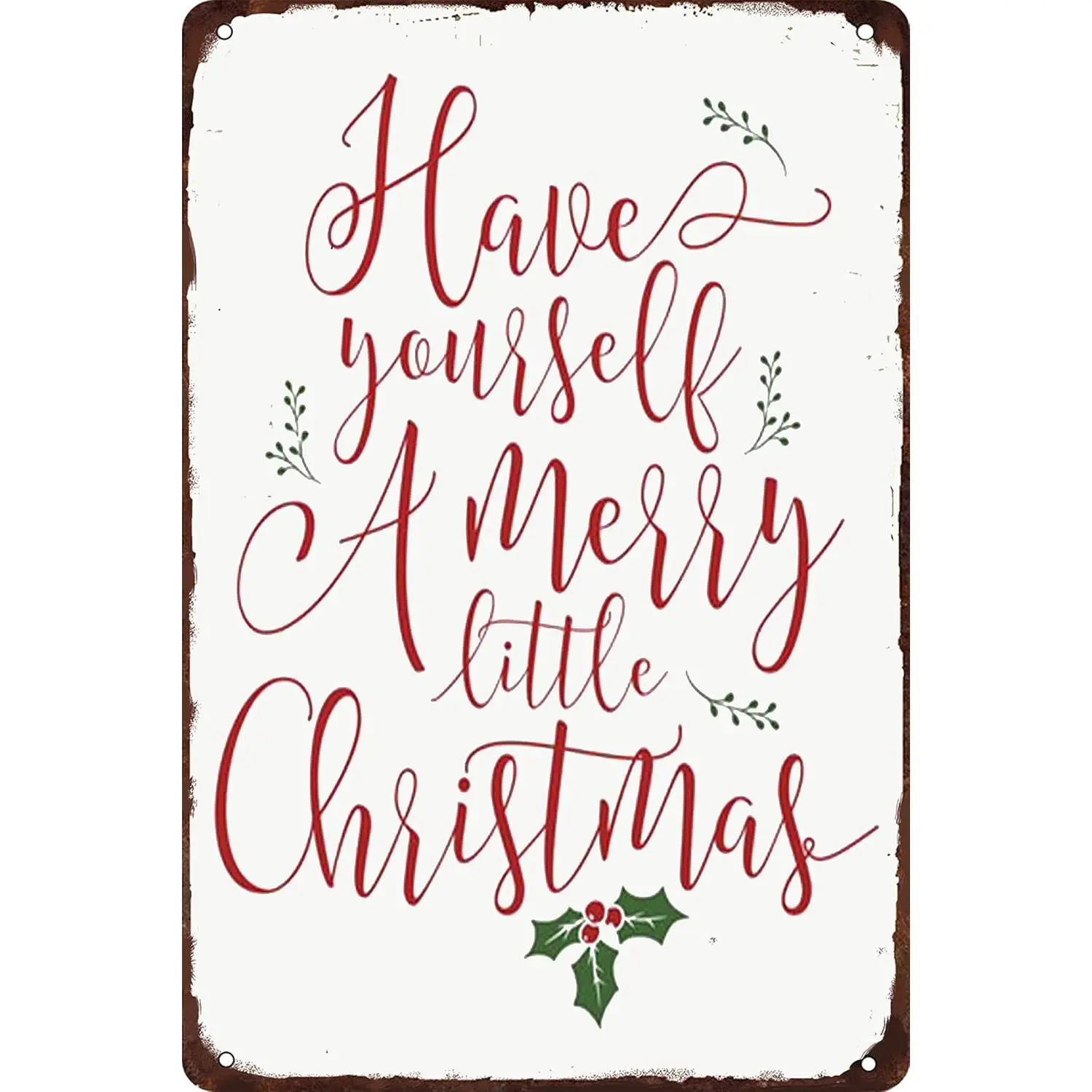 ICRAEZY "Have Yourself a Merry Little Christmas" Funny Print Rectangle Metal Tin Sign, 8x12 in Bright Durable Easy-to-Clean Santa Festive Wall Decoration, Default All-Seasons Home Supplies with Easy Operation for Room, Business
