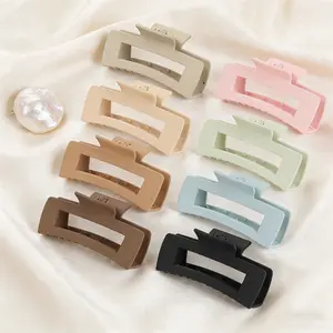 8 Pcs Large Hair Claw Clips 4.1 Inch Non-slip Big Square Matte Claws for Women Strong Hold Banana Clips for Thick Thin Hair in Assorted Colors