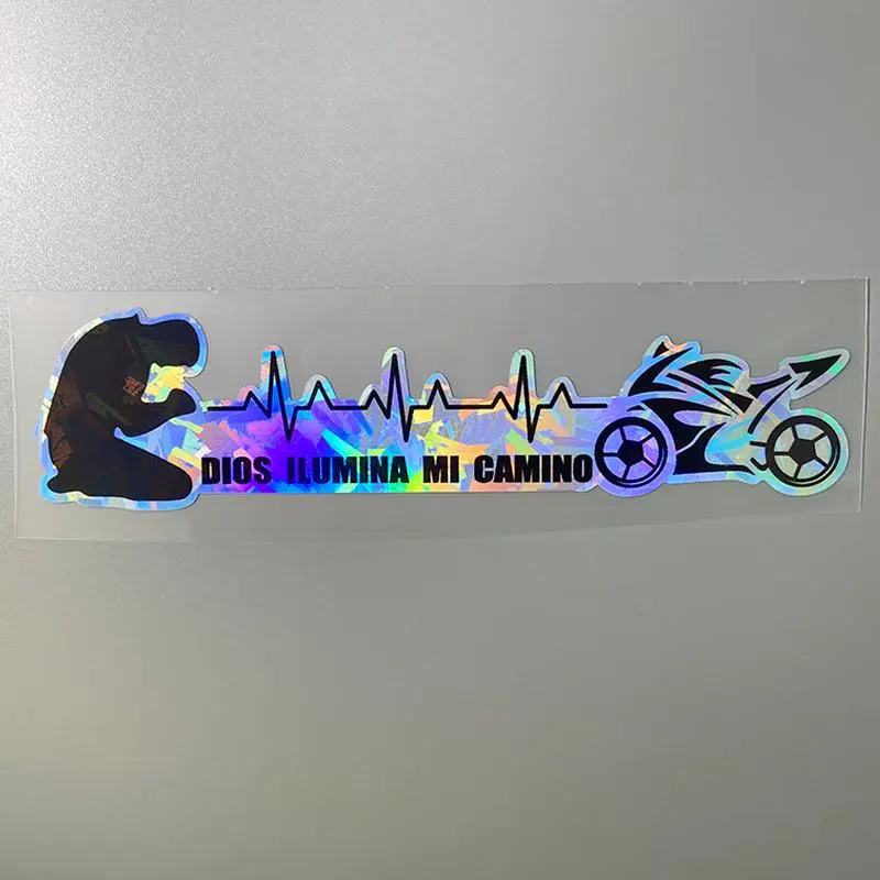 God Illumines My Path Motorcycle Decal Sticker Decals, Waterproof Racing Style, Fits Motorcycles, Helmets, Bodies, Fairings, Scooters, Customizable Vinyl Decor, Motorcycle Decoration, Motorcycle Stickers