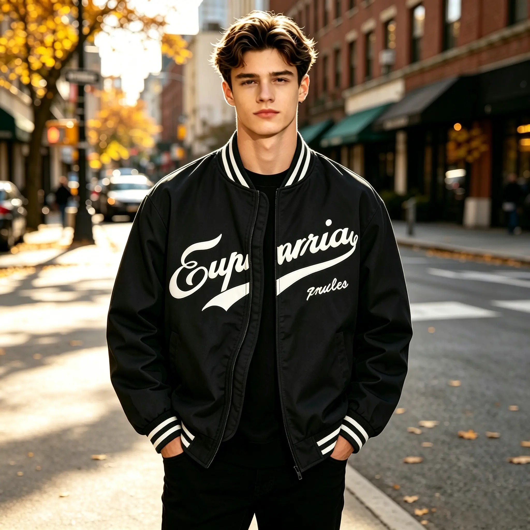 American vintage embroidered baseball jacket, unisex streetwear aviator jacket