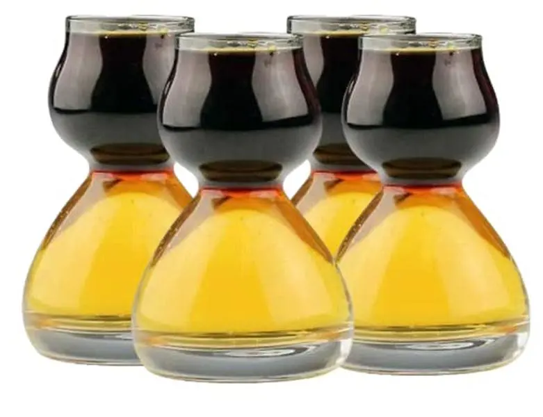 QUAFFER Double Bubble Layered Shot Glass - Shot Glass with Built-in Chaser - Smoothest Shot You've Ever Had – Instant Chaser & No Burn - Perfect for Jagerbombs, Picklebacks, Lemon Drops, and More!